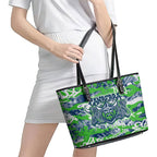 Canberra Raiders Rugby Leather Tote Bag Graffiti Typography Urban Camo Abstract Street Style