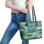 Canberra Raiders Rugby Leather Tote Bag Graffiti Typography Urban Camo Abstract Street Style