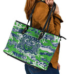 Canberra Raiders Rugby Leather Tote Bag Graffiti Typography Urban Camo Abstract Street Style
