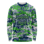 Canberra Raiders Rugby Long Sleeve Shirt Graffiti Typography Urban Camo Abstract Street Style