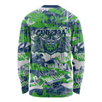 Canberra Raiders Rugby Long Sleeve Shirt Graffiti Typography Urban Camo Abstract Street Style