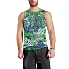 Canberra Raiders Rugby Men Tank Top Graffiti Typography Urban Camo Abstract Street Style