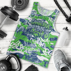 Canberra Raiders Rugby Men Tank Top Graffiti Typography Urban Camo Abstract Street Style