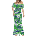 Canberra Raiders Rugby Mermaid Dress Graffiti Typography Urban Camo Abstract Street Style