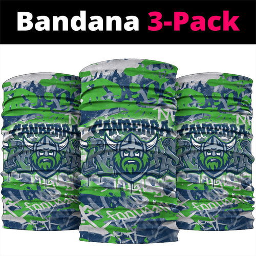 Canberra Raiders Rugby Neck Gaiter Graffiti Typography Urban Camo Abstract Street Style