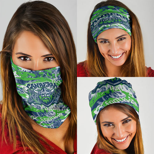 Canberra Raiders Rugby Neck Gaiter Graffiti Typography Urban Camo Abstract Street Style