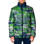 Canberra Raiders Rugby Padded Jacket Graffiti Typography Urban Camo Abstract Street Style