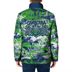 Canberra Raiders Rugby Padded Jacket Graffiti Typography Urban Camo Abstract Street Style