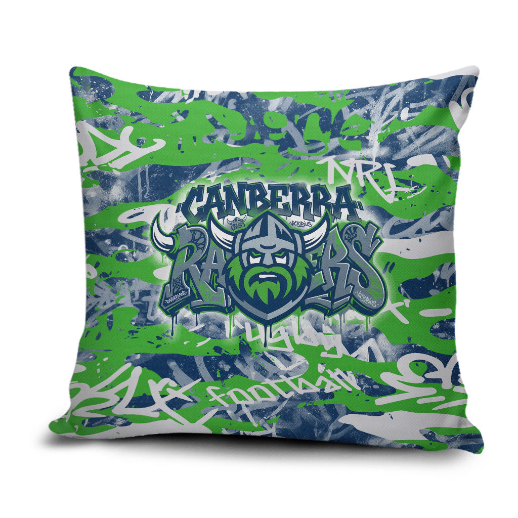 Canberra Raiders Rugby Pillow Cover Graffiti Typography Urban Camo Abstract Street Style