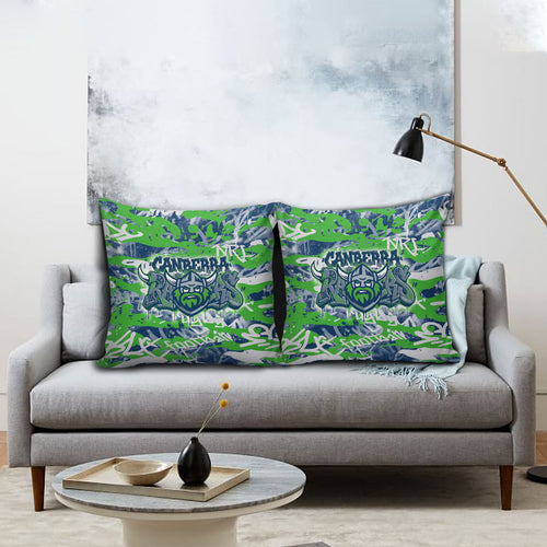 Canberra Raiders Rugby Pillow Cover Graffiti Typography Urban Camo Abstract Street Style