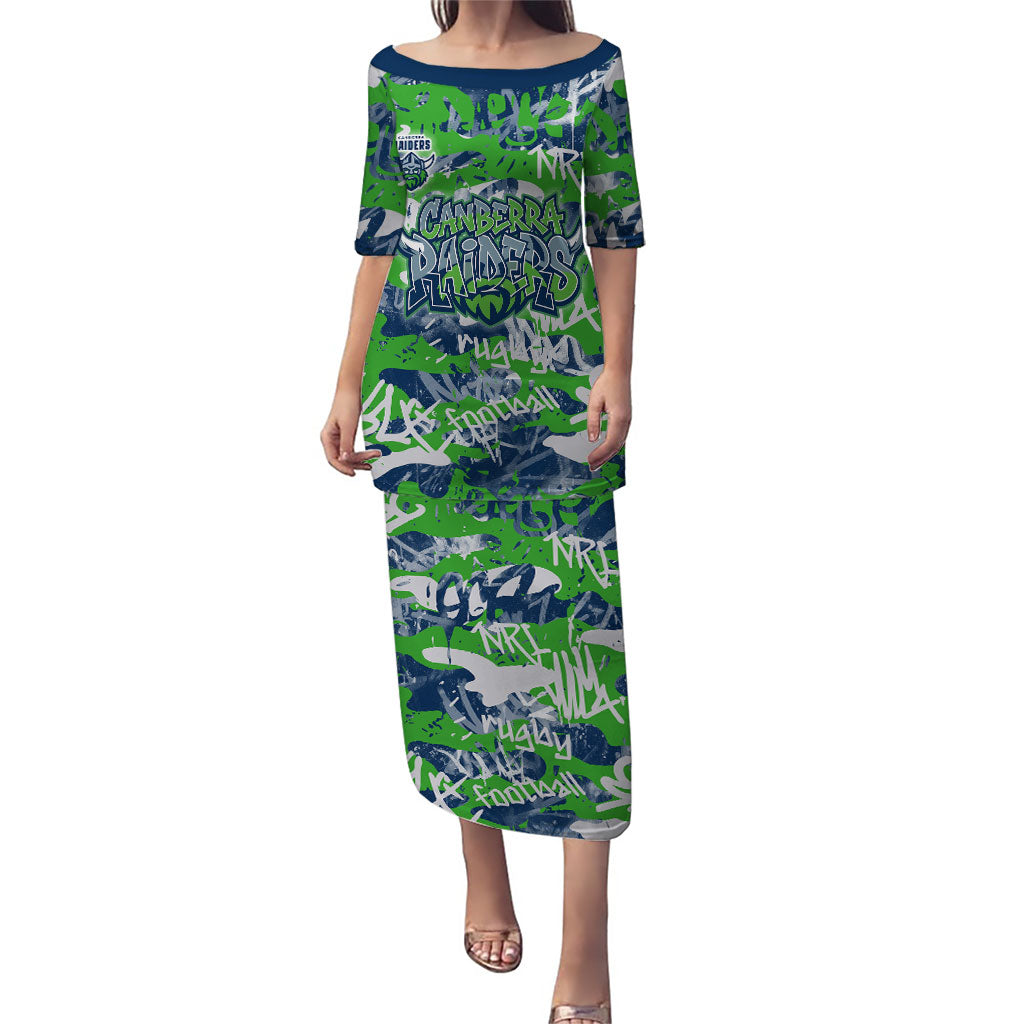 Canberra Raiders Rugby Puletasi Graffiti Typography Urban Camo Abstract Street Style