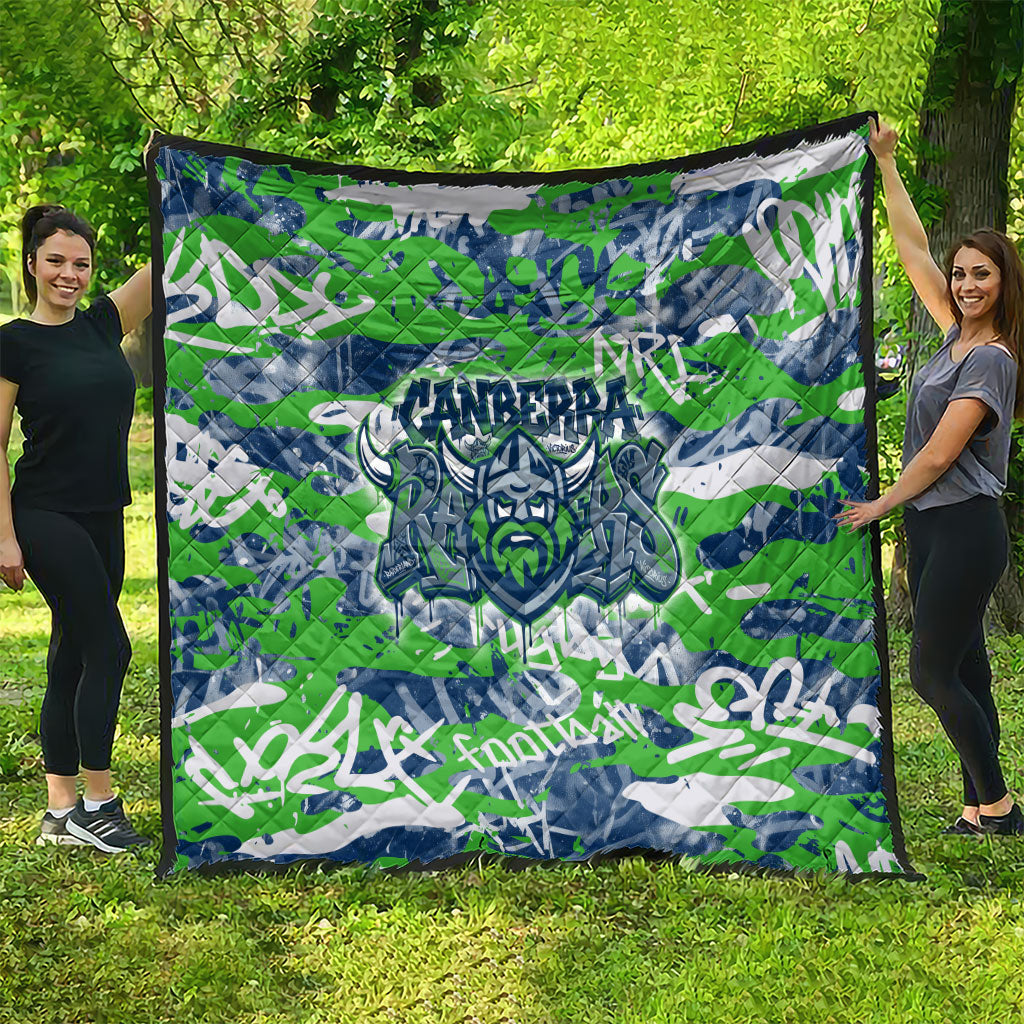 Canberra Raiders Rugby Quilt Graffiti Typography Urban Camo Abstract Street Style