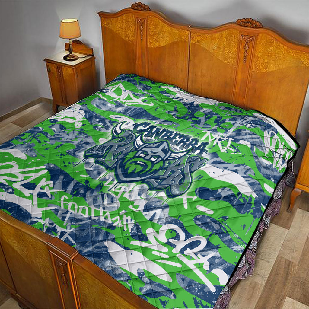 Canberra Raiders Rugby Quilt Graffiti Typography Urban Camo Abstract Street Style