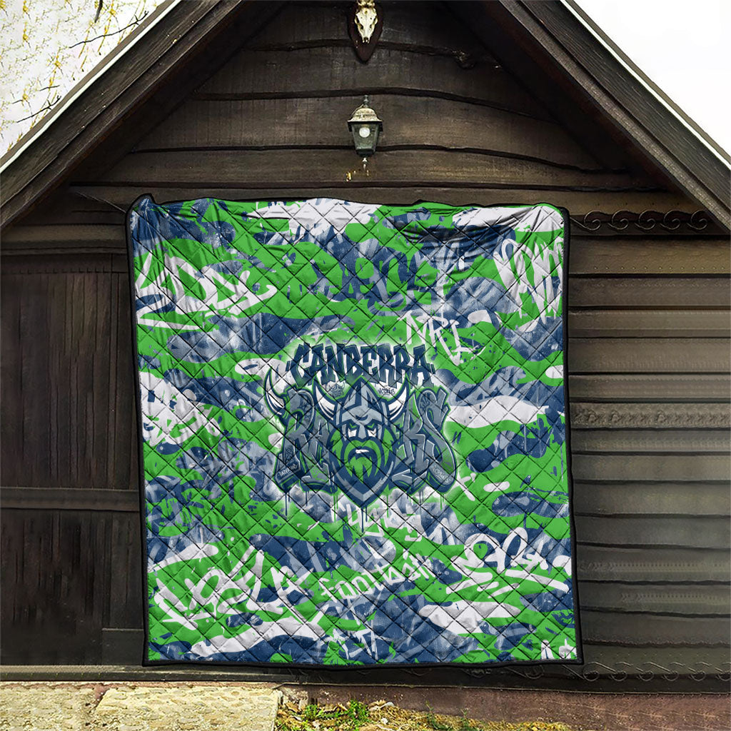 Canberra Raiders Rugby Quilt Graffiti Typography Urban Camo Abstract Street Style