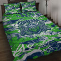 Canberra Raiders Rugby Quilt Bed Set Graffiti Typography Urban Camo Abstract Street Style