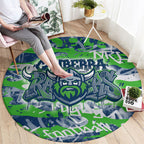 Canberra Raiders Rugby Round Carpet Graffiti Typography Urban Camo Abstract Street Style