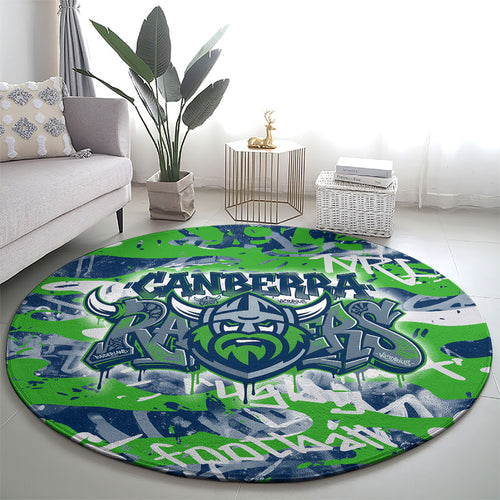 Canberra Raiders Rugby Round Carpet Graffiti Typography Urban Camo Abstract Street Style