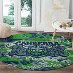 Canberra Raiders Rugby Round Carpet Graffiti Typography Urban Camo Abstract Street Style