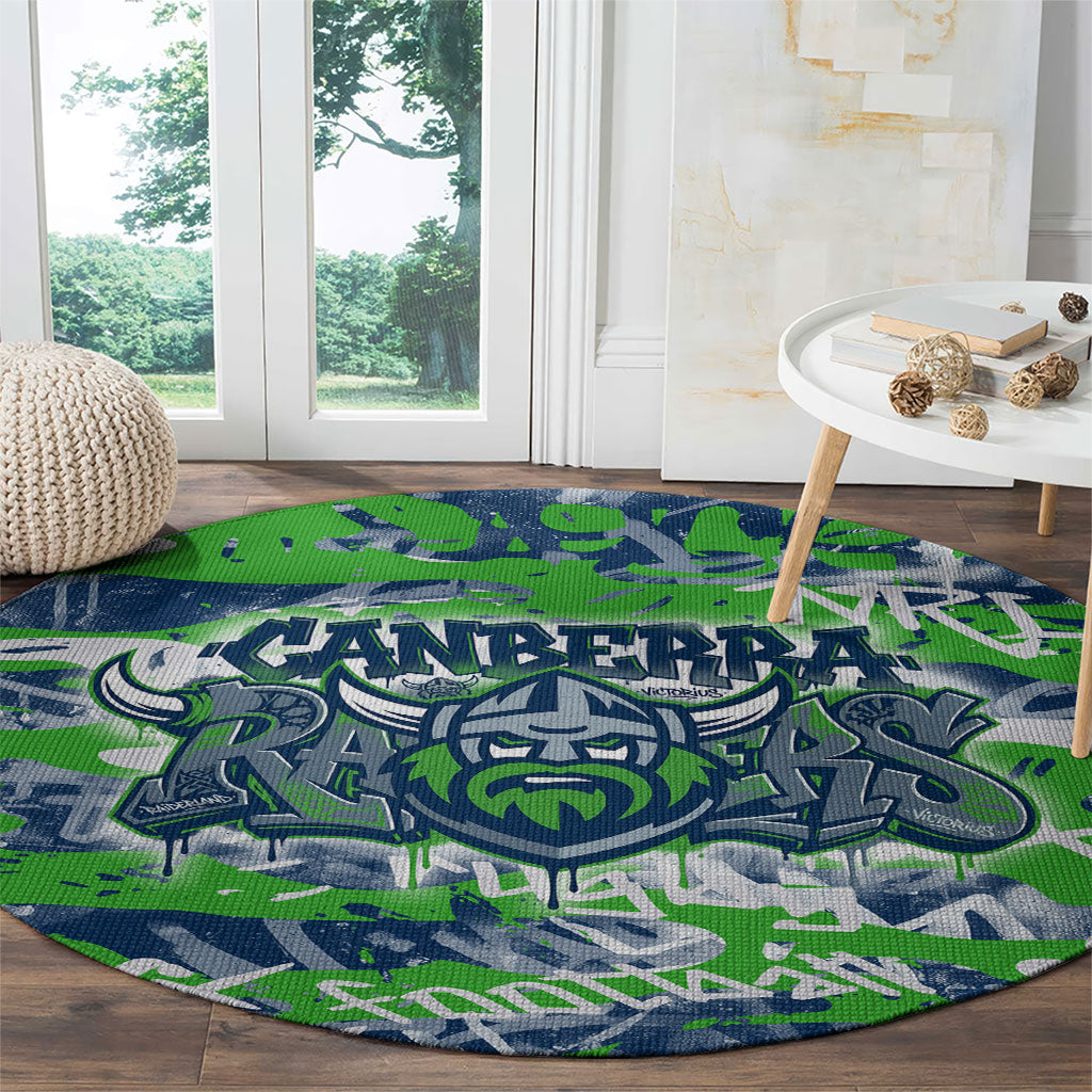 Canberra Raiders Rugby Round Carpet Graffiti Typography Urban Camo Abstract Street Style