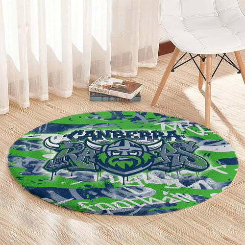 Canberra Raiders Rugby Round Carpet Graffiti Typography Urban Camo Abstract Street Style