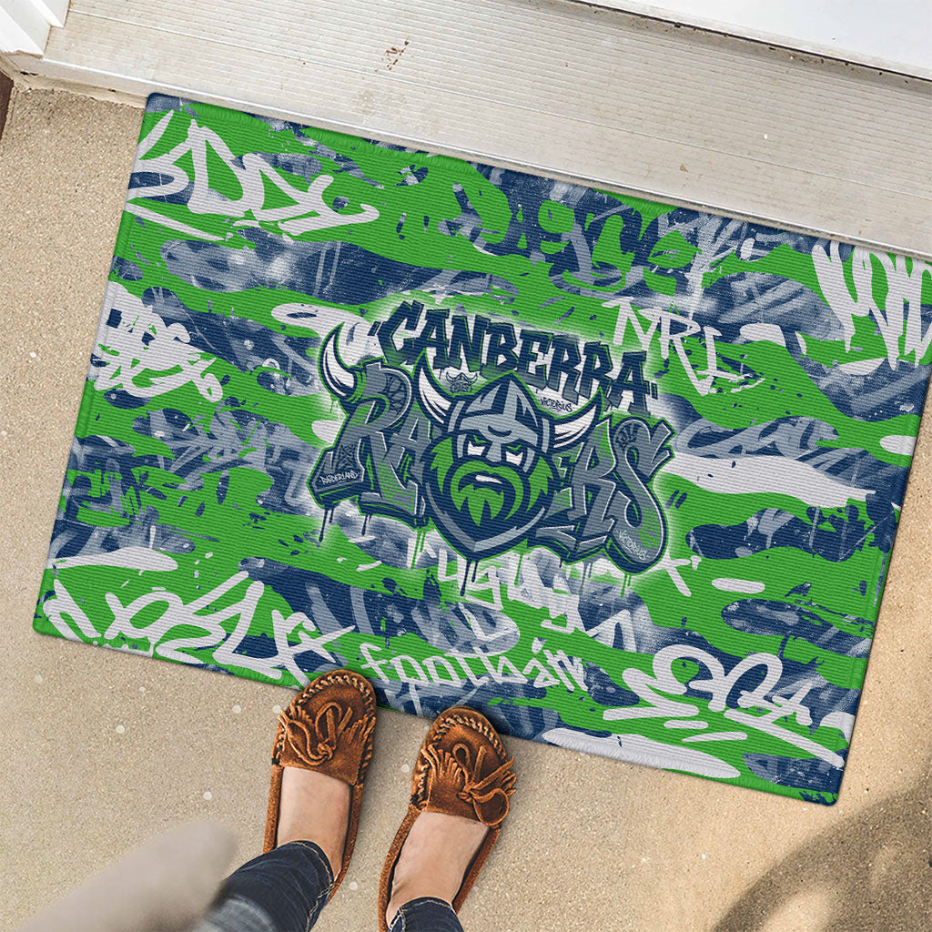 Canberra Raiders Rugby Rubber Doormat Graffiti Typography Urban Camo Abstract Street Style
