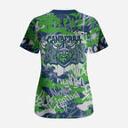 Canberra Raiders Rugby Scrub Top Graffiti Typography Urban Camo Abstract Street Style