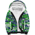 Canberra Raiders Rugby Sherpa Hoodie Graffiti Typography Urban Camo Abstract Street Style