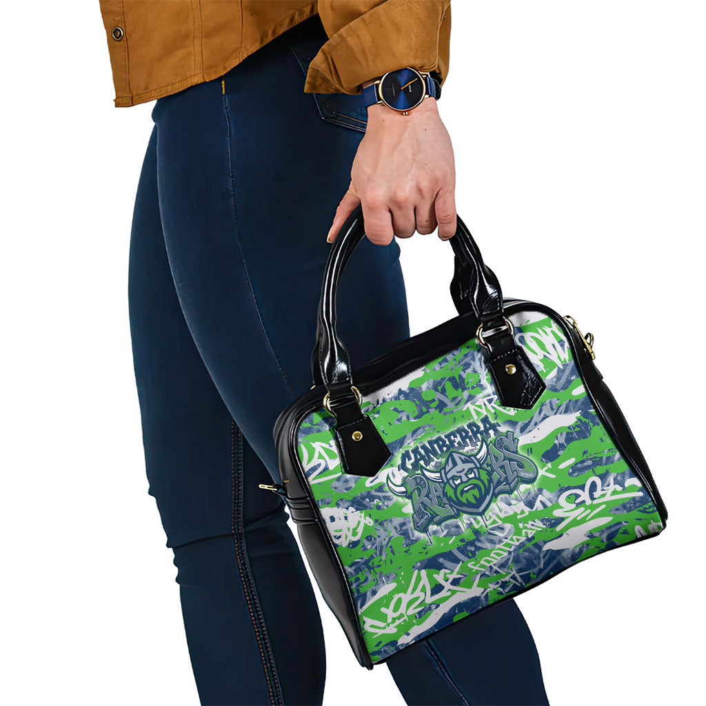 Canberra Raiders Rugby Shoulder Handbag Graffiti Typography Urban Camo Abstract Street Style