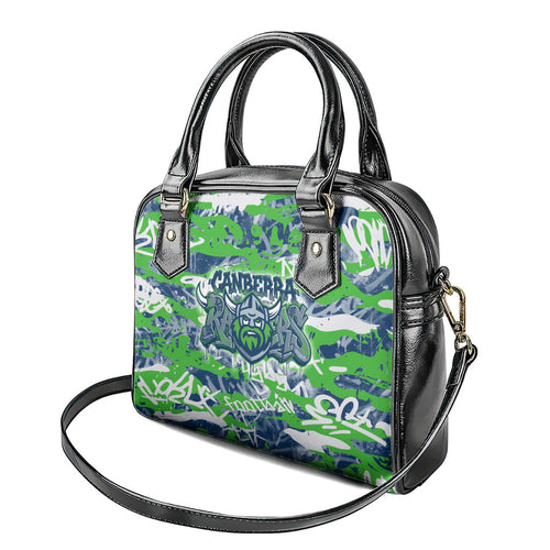 Canberra Raiders Rugby Shoulder Handbag Graffiti Typography Urban Camo Abstract Street Style