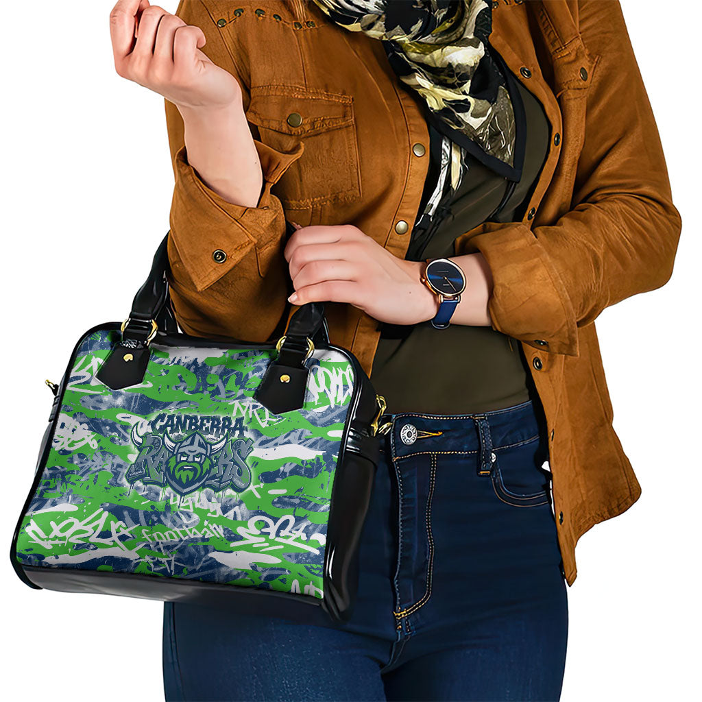 Canberra Raiders Rugby Shoulder Handbag Graffiti Typography Urban Camo Abstract Street Style