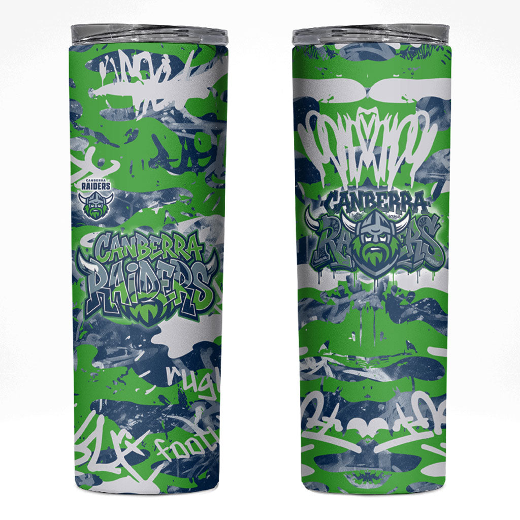 Canberra Raiders Rugby Skinny Tumbler Graffiti Typography Urban Camo Abstract Street Style