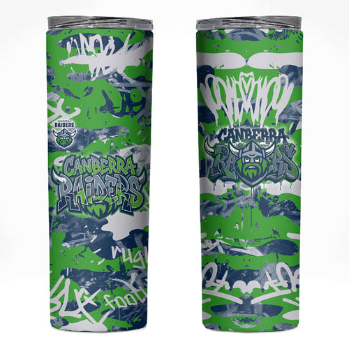 Canberra Raiders Rugby Skinny Tumbler Graffiti Typography Urban Camo Abstract Street Style