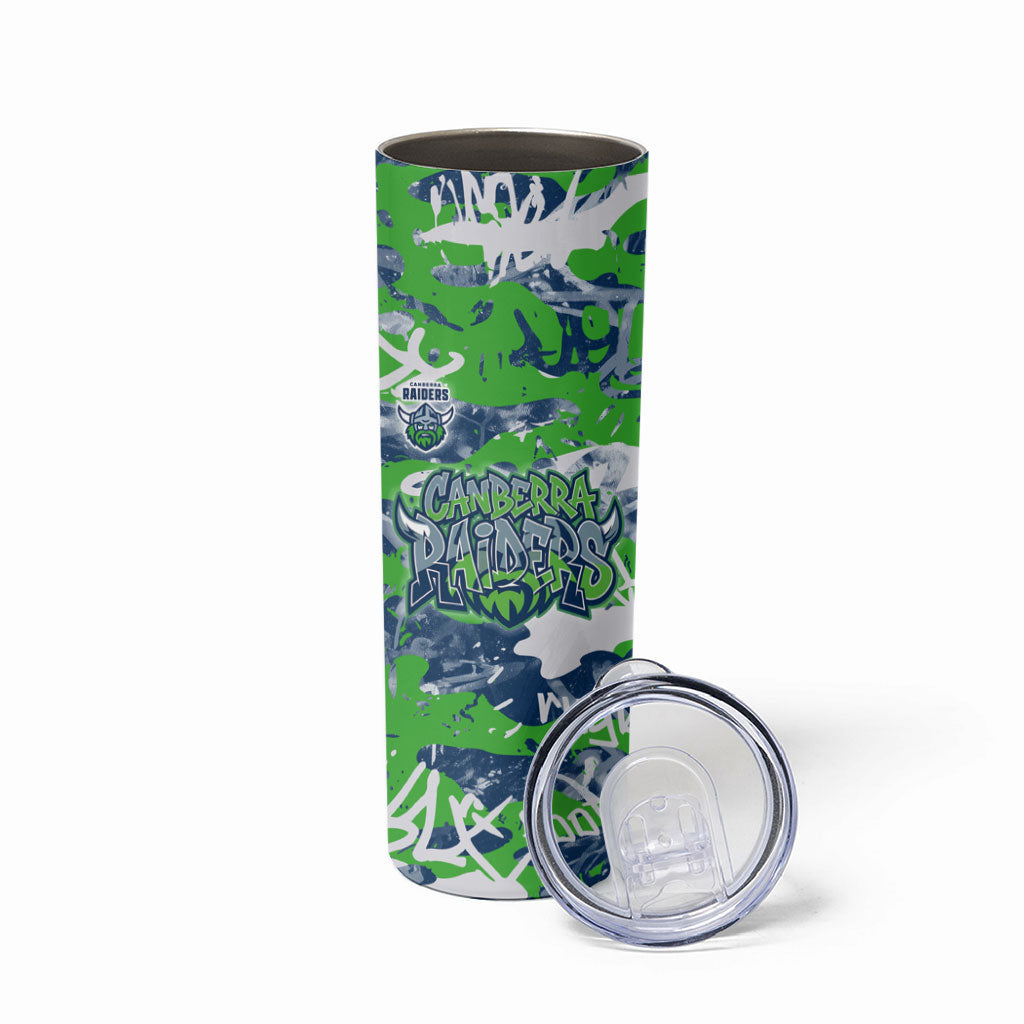 Canberra Raiders Rugby Skinny Tumbler Graffiti Typography Urban Camo Abstract Street Style