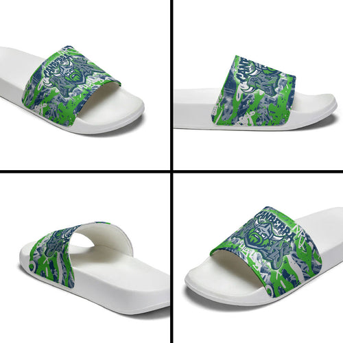 Canberra Raiders Rugby Slide Sandals Graffiti Typography Urban Camo Abstract Street Style