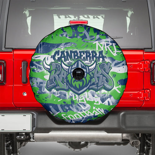 Canberra Raiders Rugby Spare Tire Cover Graffiti Typography Urban Camo Abstract Street Style