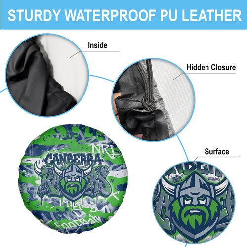 Canberra Raiders Rugby Spare Tire Cover Graffiti Typography Urban Camo Abstract Street Style