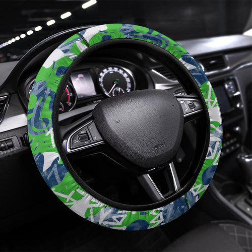 Canberra Raiders Rugby Steering Wheel Cover Graffiti Typography Urban Camo Abstract Street Style