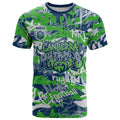 Canberra Raiders Rugby T Shirt Graffiti Typography Urban Camo Abstract Street Style
