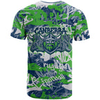 Canberra Raiders Rugby T Shirt Graffiti Typography Urban Camo Abstract Street Style