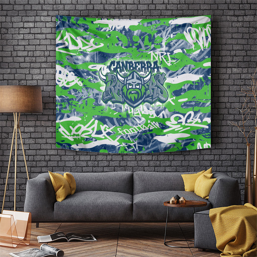 Canberra Raiders Rugby Tapestry Graffiti Typography Urban Camo Abstract Street Style