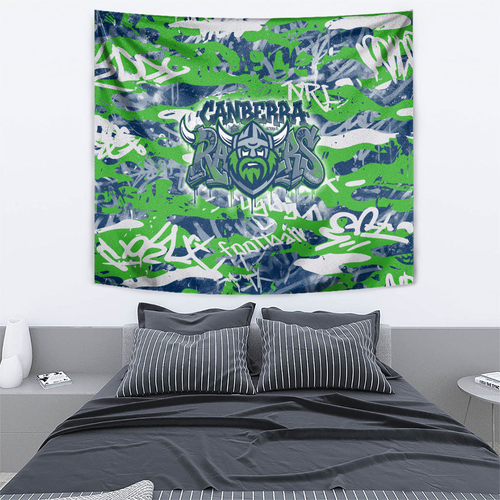 Canberra Raiders Rugby Tapestry Graffiti Typography Urban Camo Abstract Street Style