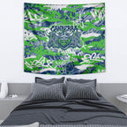 Canberra Raiders Rugby Tapestry Graffiti Typography Urban Camo Abstract Street Style
