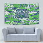 Canberra Raiders Rugby Tapestry Graffiti Typography Urban Camo Abstract Street Style