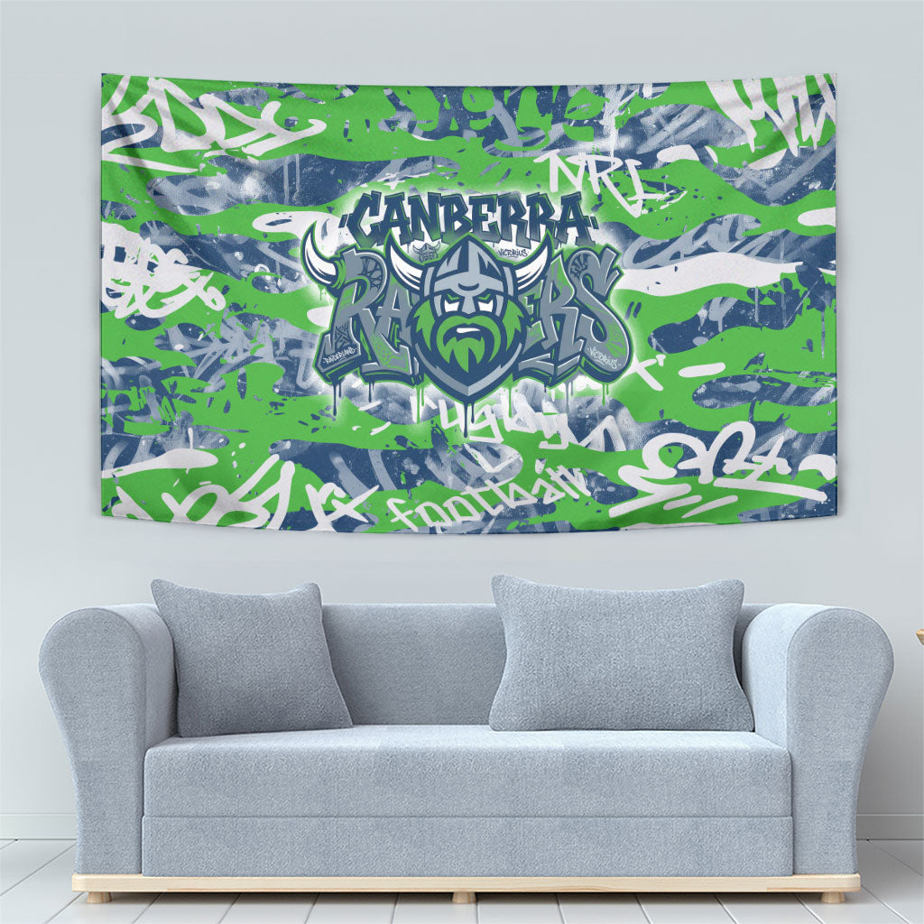 Canberra Raiders Rugby Tapestry Graffiti Typography Urban Camo Abstract Street Style