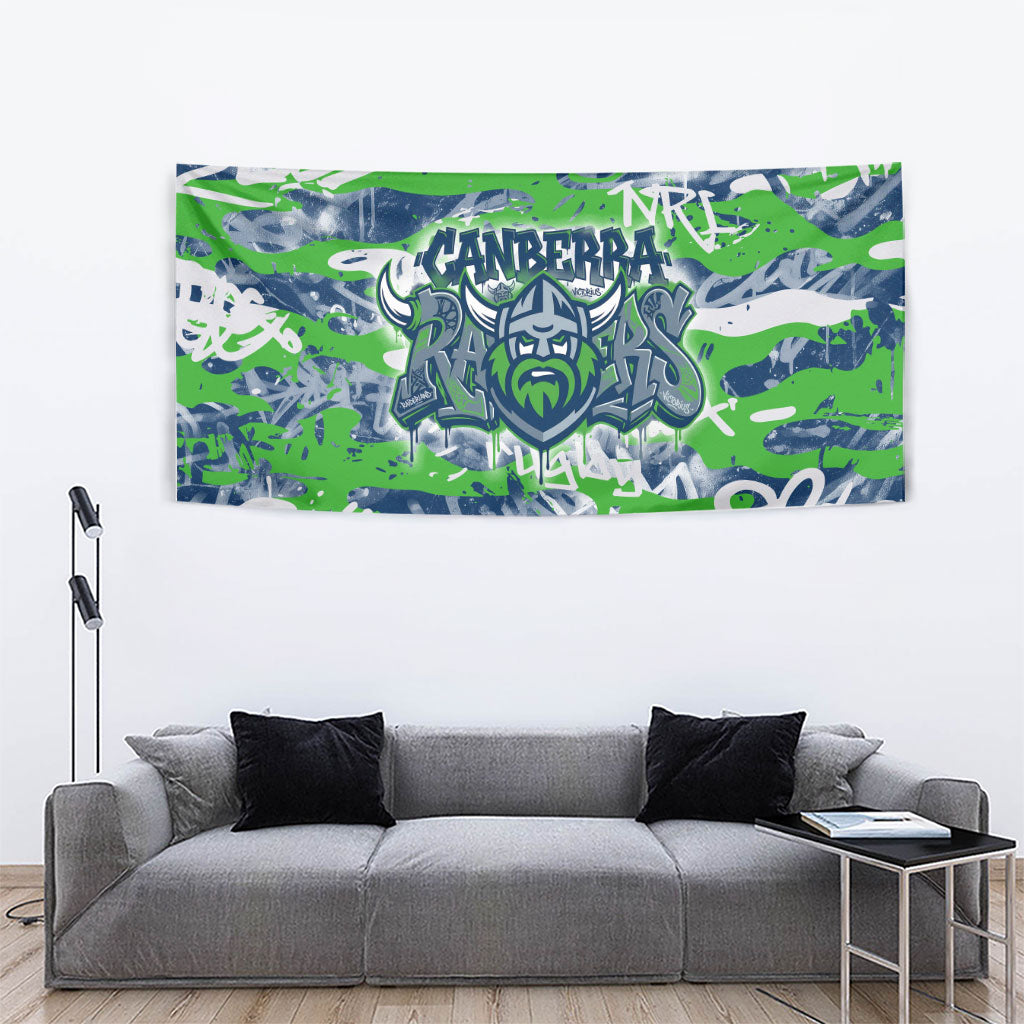 Canberra Raiders Rugby Tapestry Graffiti Typography Urban Camo Abstract Street Style