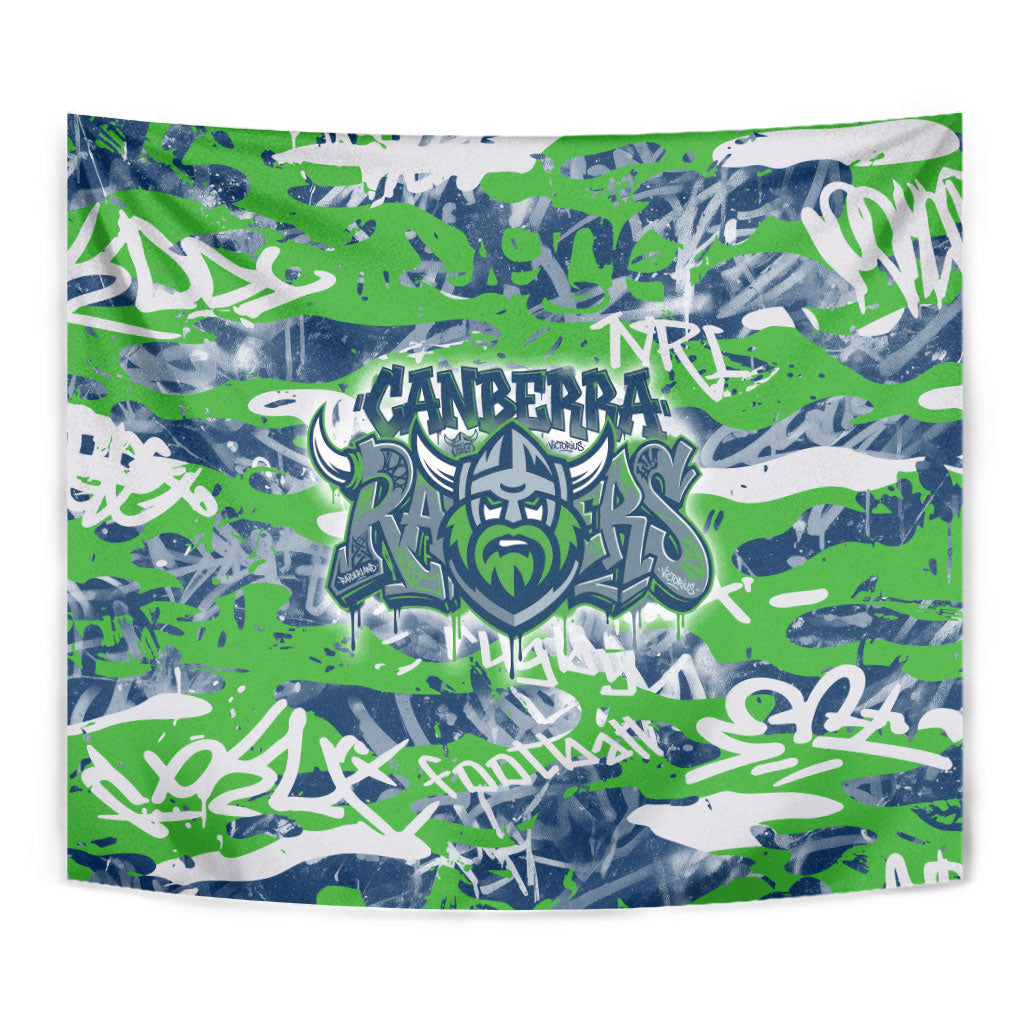 Canberra Raiders Rugby Tapestry Graffiti Typography Urban Camo Abstract Street Style