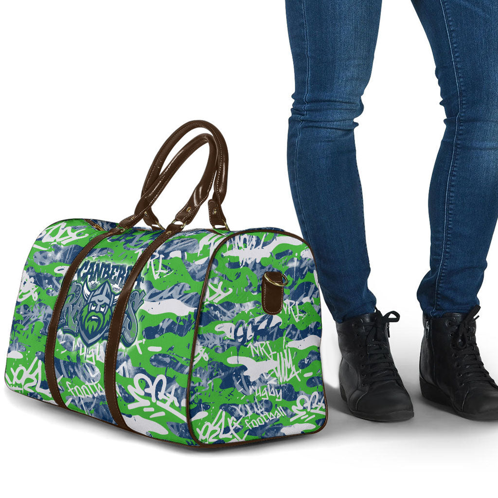 Canberra Raiders Rugby Travel Bag Graffiti Typography Urban Camo Abstract Street Style