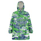 Canberra Raiders Rugby Wearable Blanket Hoodie Graffiti Typography Urban Camo Abstract Street Style