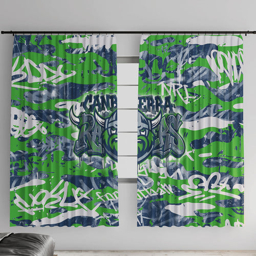 Canberra Raiders Rugby Window Curtain Graffiti Typography Urban Camo Abstract Street Style