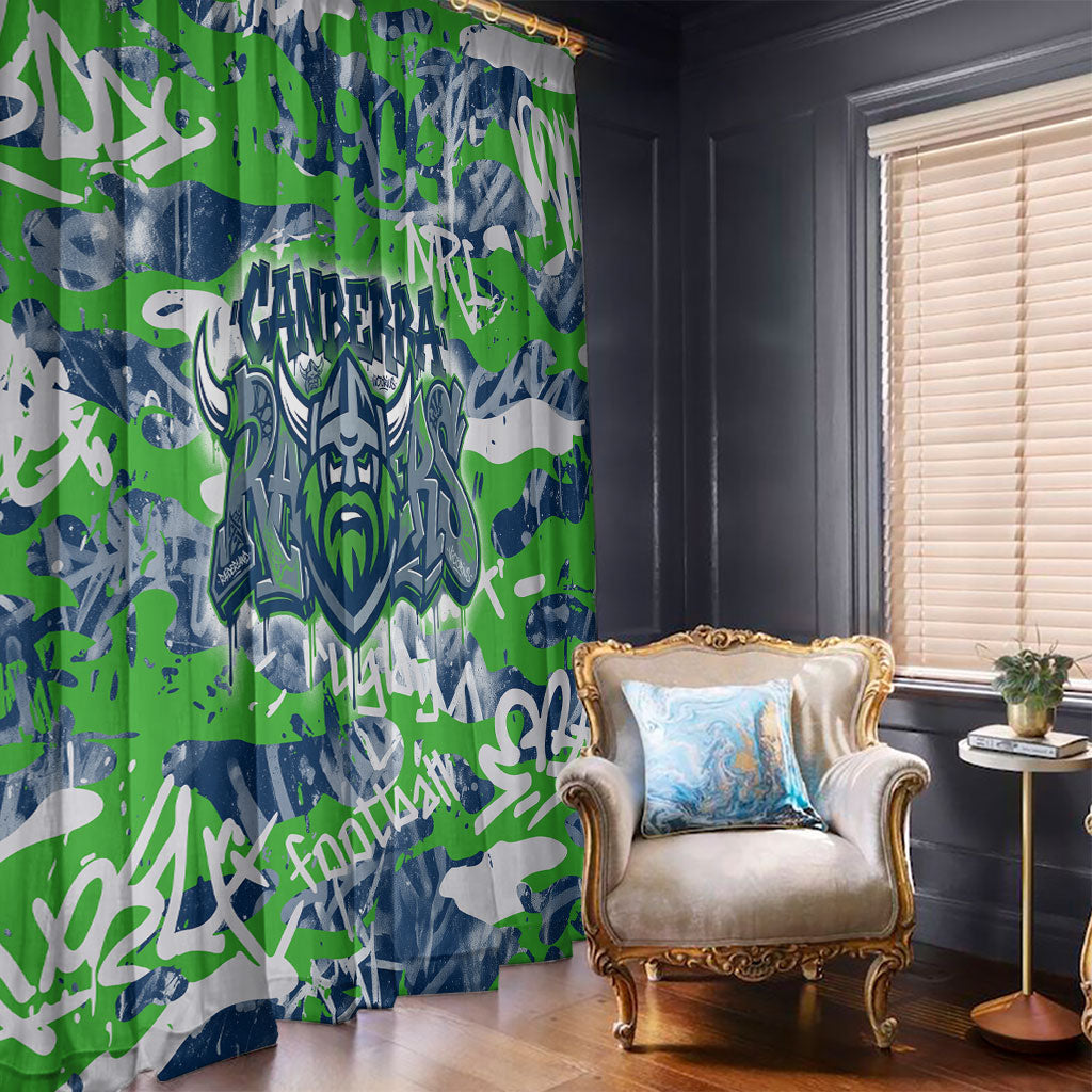 Canberra Raiders Rugby Window Curtain Graffiti Typography Urban Camo Abstract Street Style